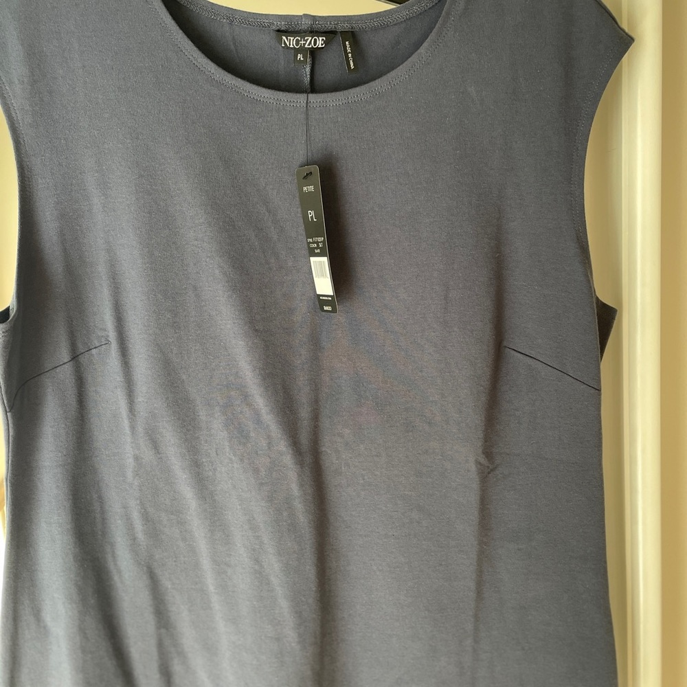 NWT Nic+Zoe Womens Large Sleveless Top Smoke Gray Tank